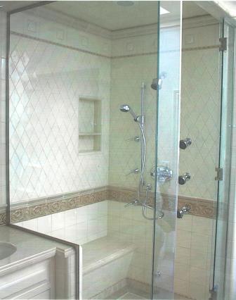 3/8 frameless steam enclosure